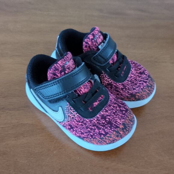 Nike Flex Contact Black / Pink toddler Girls little kids size 6 - Picture 1 of 9